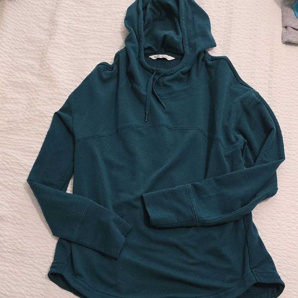 Teal Hooded Long Sleeve Sweatshirt